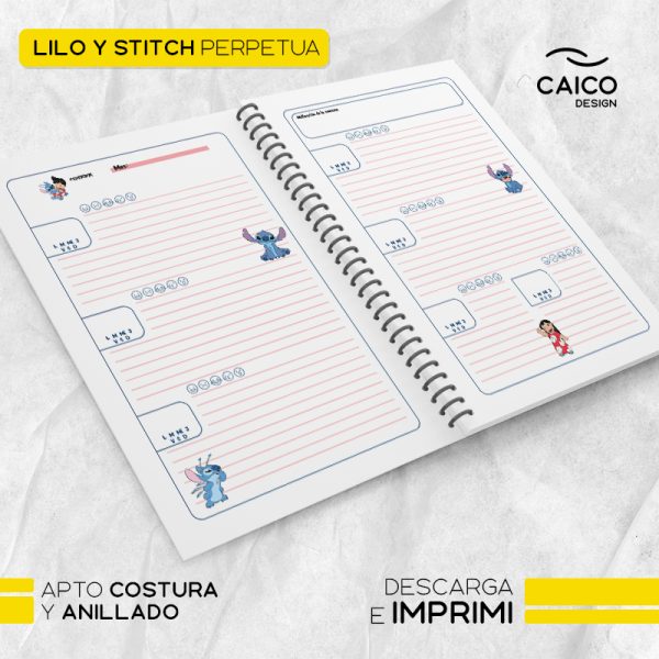 Perpetua - Lilo y Stitch agenda perpetua para imprimir