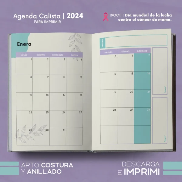 Agenda Calista 2024 para imprimir - Imagen 11