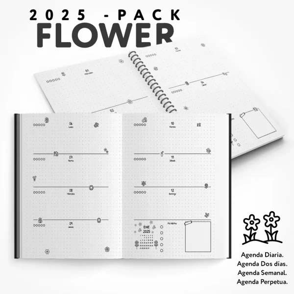 Pack - Agenda Flower 2025 para imprimir - Imagen 2