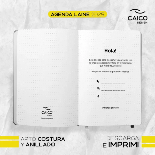 Agenda Laine 2025 para imprimir - Imagen 3