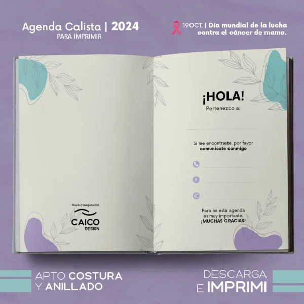Agenda Calista 2024 para imprimir - Imagen 3