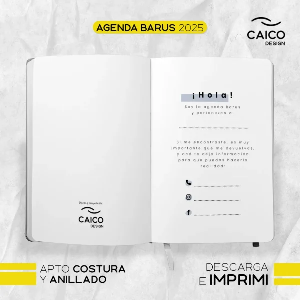 Agenda Barus 2025 para imprimir - Imagen 3