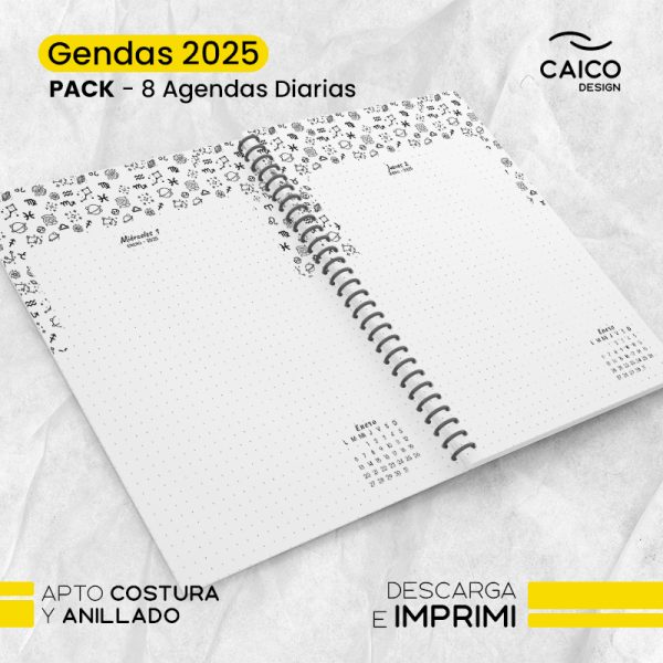 PACK GENDAS - 8 AGENDAS DIARIAS 2025 PARA IMPRIMIR - Imagen 5