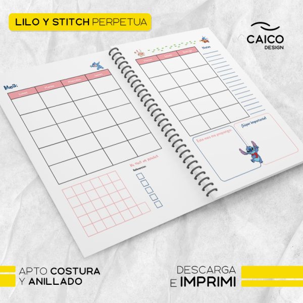 Perpetua - Lilo y Stitch agenda perpetua para imprimir - Imagen 5