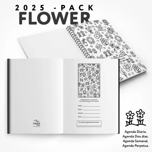Pack - Agenda Flower 2025 para imprimir - Imagen 6