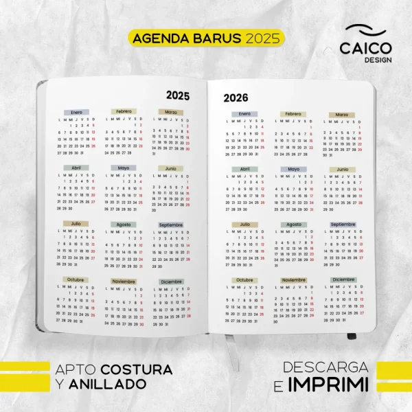 Agenda Barus 2025 para imprimir - Imagen 4