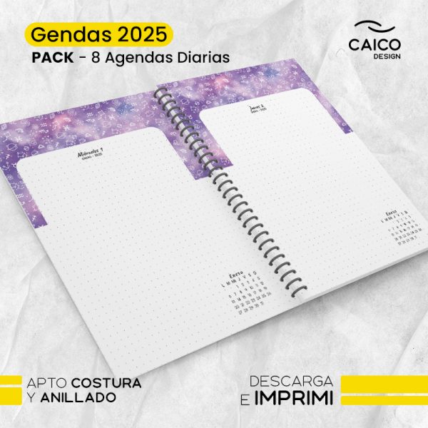 PACK GENDAS - 8 AGENDAS DIARIAS 2025 PARA IMPRIMIR - Imagen 6