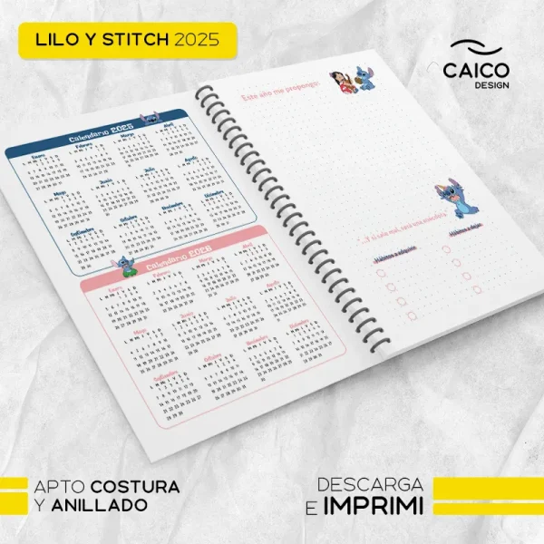 Dos días - Lilo y Stitch agendas 2025 para imprimir - Imagen 4