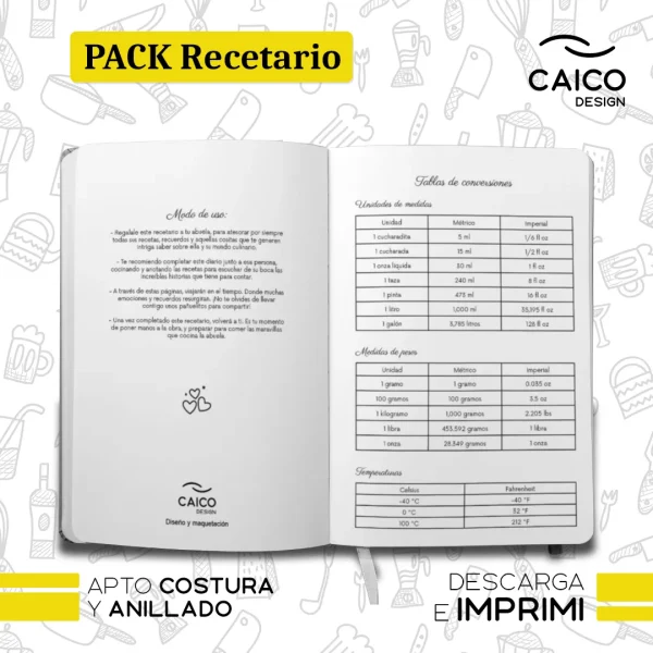 PACK Recetario para imprimir - Recetario de la abuela para imprimir - Imagen 4