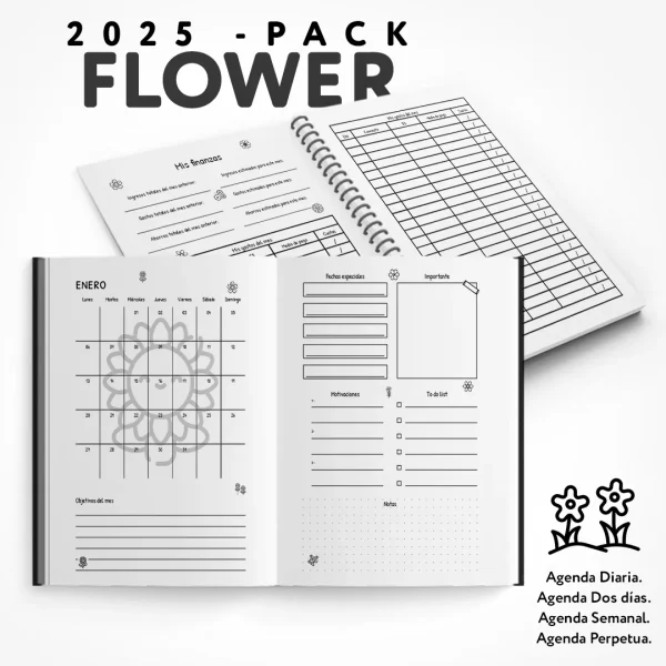 Pack - Agenda Flower 2025 para imprimir - Imagen 4