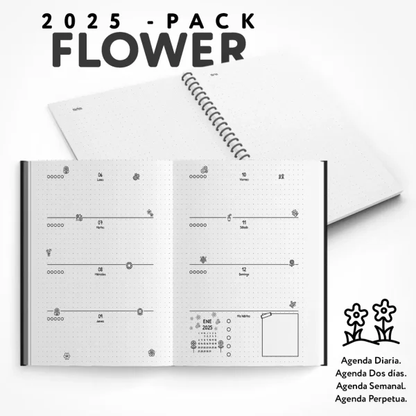 Pack - Agenda Flower 2025 para imprimir - Imagen 3