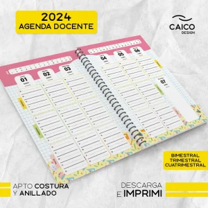 Agenda Docente 2024 para imprimir