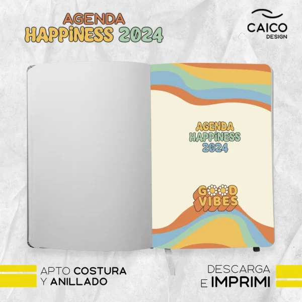 Agenda Happiness 2024 para imprimir - Imagen 2