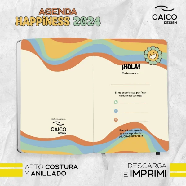 Agenda Happiness 2024 para imprimir - Imagen 3