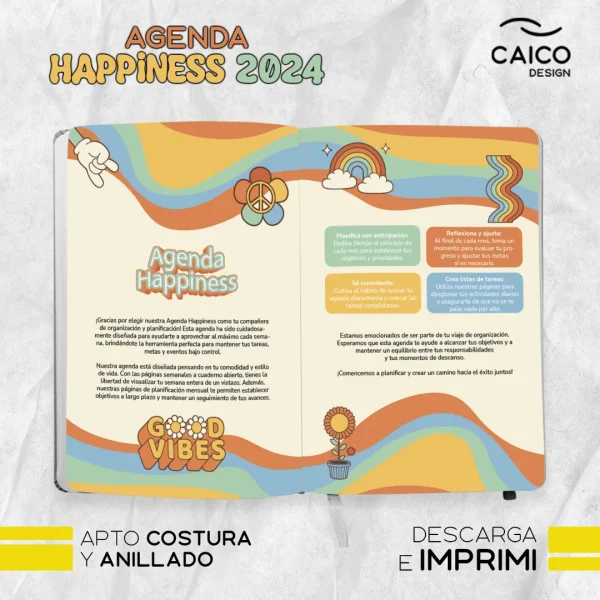 Agenda Happiness 2024 para imprimir - Imagen 4