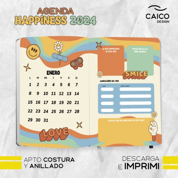 Agenda Happiness 2024 para imprimir - Imagen 8