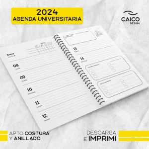 Agenda Universitaria 2024 para imprimir