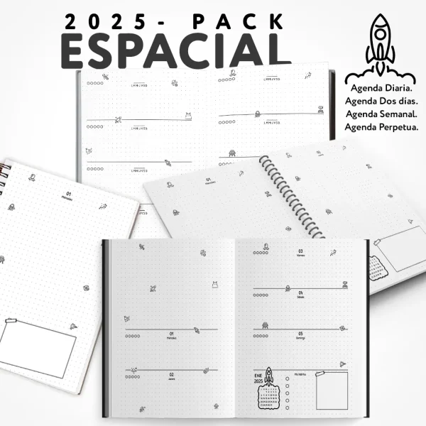 Pack - Agenda Espacial 2025 para imprimir