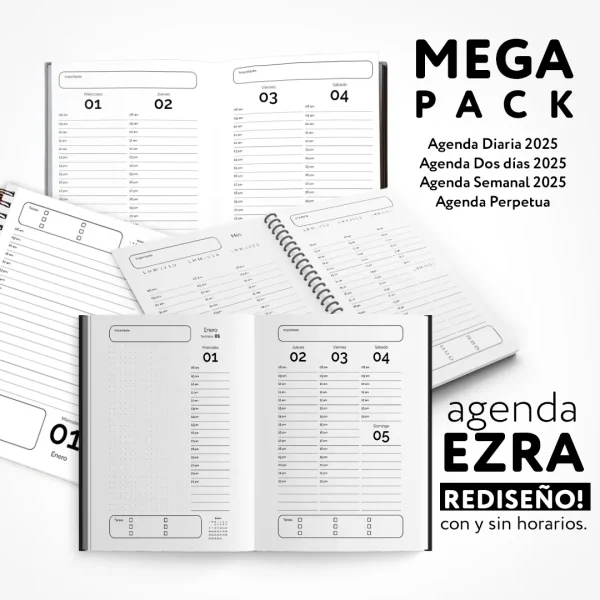Pack - Agenda Ezra 2025 para imprimir