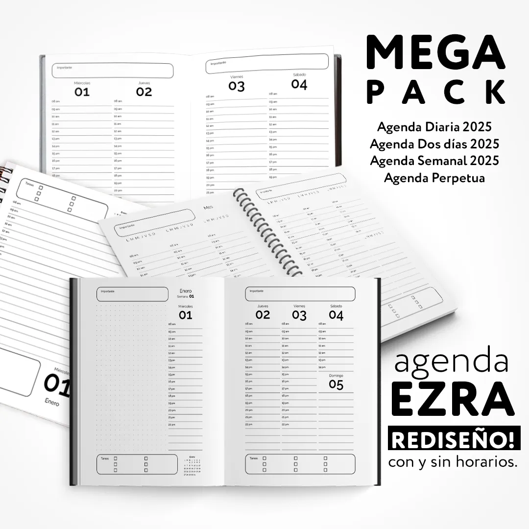 Pack - Agenda Ezra 2025 para imprimir