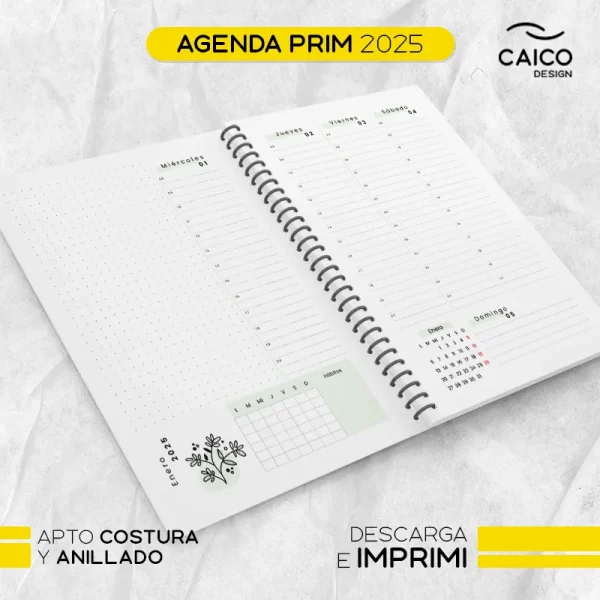 Agenda Prim 2025 para imprimir
