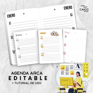 Agenda Arca Editable automatizada + Clase de uso