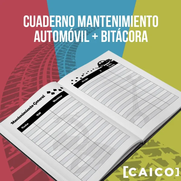 Cuaderno mantenimiento del auto bitácora de viaje