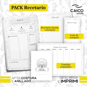 PACK Recetario para imprimir - Recetario de la abuela para imprimir