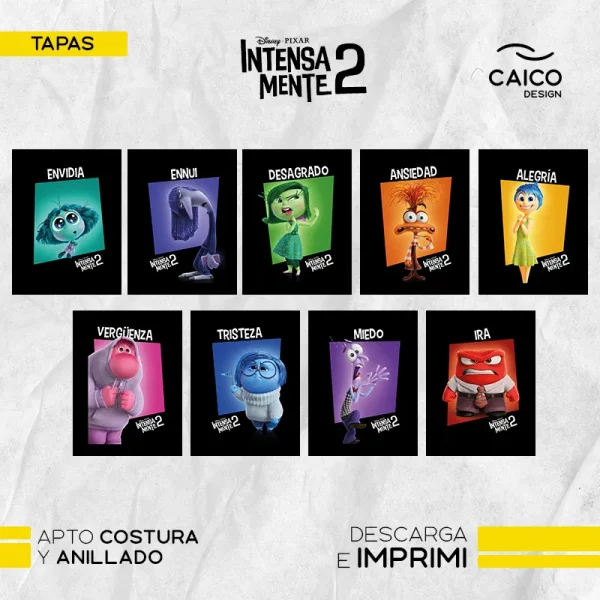 Intensamente 2 - Pack Cuaderno rayado, bullet, cuadriculado y liso para imprimir - Imagen 11
