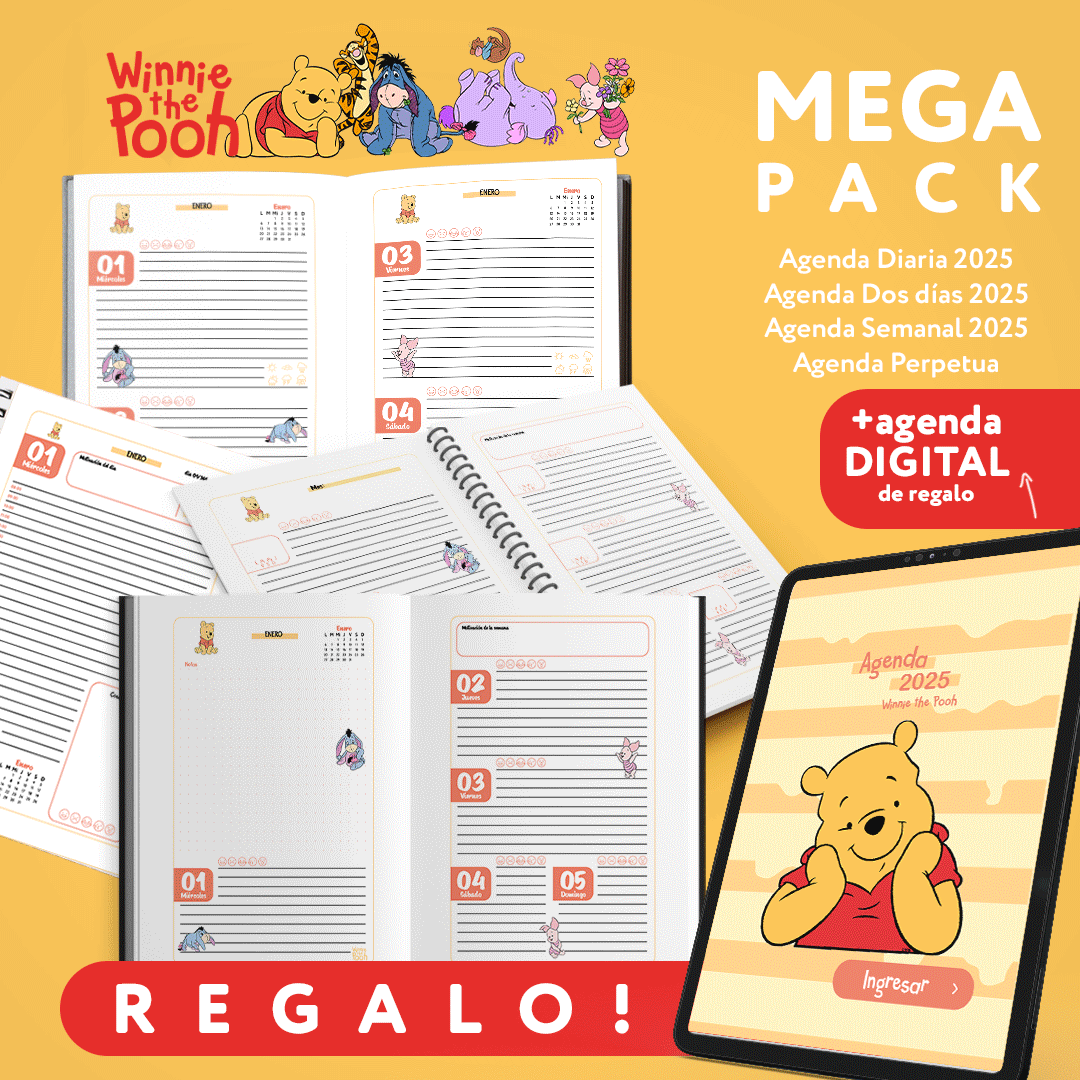 Pack - Winnie the Pooh agendas 2025 para imprimir