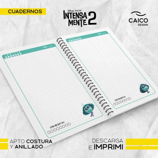 Intensamente 2 - Pack Cuaderno rayado, bullet, cuadriculado y liso para imprimir - Imagen 5