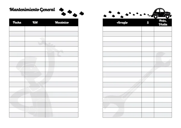 Cuaderno mantenimiento del auto bitácora de viaje - Imagen 7